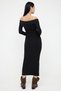 Teen Black Carmen Collar Bodycone/Fitted Ribbed Stretchy Straight Maxi Knitted Dress Twoaw26El00061 - 4