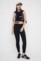 Teen Black Diver/Scuba Fabric Waist Binding Detail Full Length Knitted Sports Leggings Thmaw26Ty00004 - 2