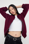 Teen Koyu Bordo Fermuarlı Oversize Kalın İçi Polarlı Örme Hırka/Sweatshirt TWOAW25SW00122 - 2