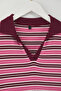 Teen Pembe Çizgili Polo Yaka Fitted/Vücuda Oturan Örme Bluz TWOAW26BZ00034 - 6