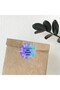Blue 4x4 cm Orchid Thank You - Round Adhesive Product Packaging, Package Label - Pp - 96 pieces - 5