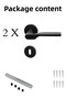 Modern Decor Black Round Pin Door Handle - Eda Round Series - Pin Door Handle Room Black - 2