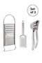 Set of 3 Stainless Steel Grater and Garlic Crusher