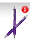 5 Push-Push Blue Ink Ballpoint Pens - Purple