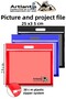 Colorful Plastic Zipper Project File 25X35 cm 3 Pieces with Handle 28X38 cm Picture and Project Homework File