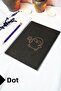A5 Penguin Themed Black Kraft Cover Notebook - Dotted Notebook - 60 Sheets (120 Pages) 15X21 cm