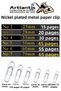 Metal Paper Clip No 2 25mm 250 Li 1 Pack Nickel Plated Metal Paperclip Durable Rustproof 15 Sheets Capacity - 4