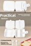 2-Tier Compartmented Children's Lunch Box with Fork and Spoon - Student School Lunch Container - White - 2