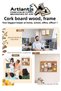 Decorative Cork Board Wooden Frame 30X45 cm 1 Piece Map Nail Gift Wall Mounted Cork Frame - 5
