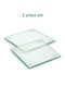 Glass Coaster, 2 Pieces, Transparent Silicone Feet, Resistant with 4mm Rodage, Transparent Cup Pad - 2