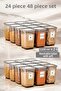 Mina 24-Piece 48 Piece Food and Grocery Storage Container Kitchen and Pantry Organizer Set 24 X 1.10 Lt