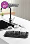 4 Piece Silicone Set - Hanging Sponge Tray, Sink Strainer, Shower Anti-Slip Mat, Dish Mat - 5