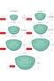 Round Bowl with Lid Set of 7 14 Pieces Pastel Green - 5