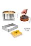 2-Piece Adjustable Rectangular and Circle Cake Mold Pastry Mold and Sponge Cake Cutting Wire