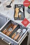 Large Size Anthracite Set of 3 Modular Cutlery and Ladle Drawer Organizer Kitchen Organizer