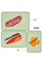 3-Piece Chopping Boards 41x28 cm. 36x24 cm. 31x20 cm With Holder Green Plastic+ TPR - 6