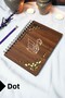 Swan Wooden Cover Spiral School Notebook - Dotted Notebook - 60 Sheets (120 Pages) - A5 15X21 cm