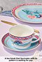 Forever Bone Spello 26 Piece Breakfast Set for 6 People Blue - 4