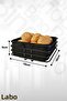 Bread Basket Multi-Purpose Metal Box Black Matte Finish Luxury Stainless Basket Black Fabric - 7
