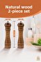 Wooden Spice Salt Grinder Mill Salt Shaker Spice Rack 21 Cm Set of 2 Brown