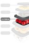 4 Pieces Gray Microwavable Organizer Organizer - 1200ml Food Storage Container - 2