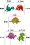 Cupcake Toothpicks Dinosaurs Themed 10 Pieces - 3