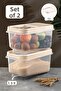 Set of 2 7.5 Lt Pulses Storage Container - Food Storage Container with Sliding Lid Flour Container Cream Multi Box