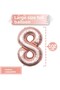 Large Number Balloon Rose Gold Age 8 + Transparent Balloon with Confetti Sequin and Metallic Rose Gold Balloon - 4