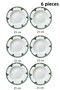 Antique Green 6-Person 21 cm Special Design Premium Porcelain Deep Meal Plate Set - 3