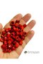 Red - Square Glass Beads - Jewelry Beads - ( 10mm - 15 Pieces )