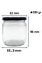 425 ml Metal Black Lid 425 Cc Clear Glass Jars 6 Pieces - 2