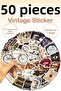 50 Pieces Vintage Sticker Set - Pen Laptop Notebook Water Bottle Label