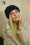 Beanie Winter Hand Knitted Hat Black Puffy Beanie Ski&Snowboard Balaclava - 4