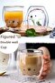 250ml Cute Kitten Milk Tea Coffee Water Mug - Home Office with Double Glazed Wall