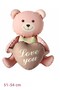 I Love You Written Pink Teddy Bear Helium Balloon Balloon for Lover and Special Day