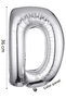 Foil Balloon Letter D Helium Balloon 36 cm Silver Color - Letter D Balloon - Letter Foil Balloon - 16 Inch