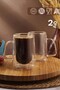 2 Pieces Double Walled Latte Macchiato Glass with Glass Handles
