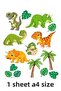 Cute Dinosaurs 1 Sheet A4 Edible Pastry Cookie Sugar Pulp Paper Print