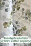 100% Cotton Eucalyptus Printed Poplin Fabric - Duvet Cover - Sheet - Pillow - Dress - Bag - 240 Cm Width - 4