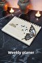 Wooden Infinite Schedule Book with Butterfly Figure - Undate Agenda - Weekly Planner - A5 - 2