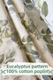 100% Cotton Eucalyptus Printed Poplin Fabric - Duvet Cover - Sheet - Pillow - Dress - Bag - 240 Cm Width - 5