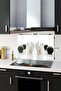 Glass Stove Back Protector| White Orchid Black Onyx| 49.5cm X 76cm