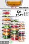 Set of 24 Square Leakproof Storage Containers - Organizer Food Container 6X(275-500-850-1350)Ml Anthracite