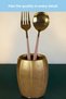 Countertop Spoon Holder Decorative Vertical Spoon Holder Cylinder Spoon Holder Antique Gold Color Model 13 - 6