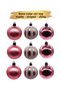 New Year Ball Decoration 6 cm 9 Pieces Matte Glossy Draw. Rose Gold Brs-3570
