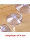 100 Pcs - Large Size Hanging Suction Cup, 4 cm Transparent Plastic Hook Kiss Suction Cup