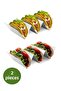 2 Pieces 3-compartment Taco Stand - Steel Hamburger Waffle Bread Sandwich Toast Presentation Stand