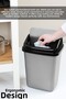 10 Liter Plastic Trash Can with Lid - Home Office Bathroom Kitchen Trash Can Gray - 4