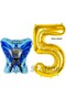 Batman Concept 5 Year Old Balloon Set Batman Bat and Gold Number Balloon Birthday Balloon Set