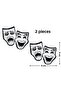 Iron-On Sticking "Theater's Icon" Theatrical Mask Woven Rigging/Patch